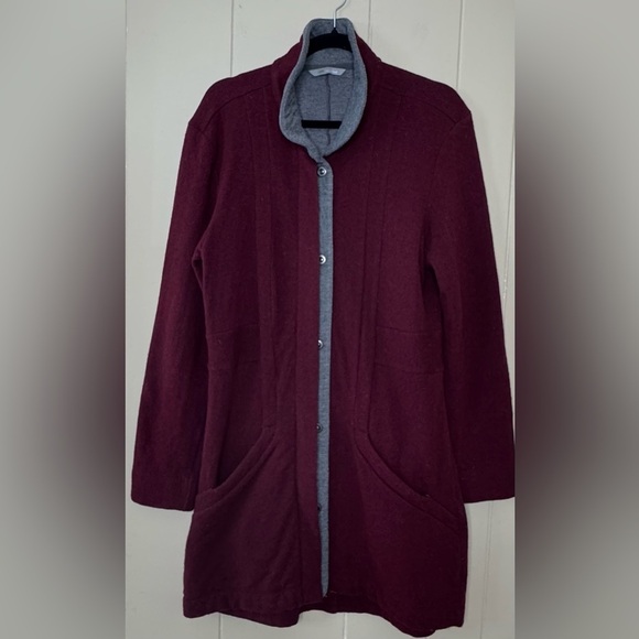 Horny Toad Wool Blend Monterossa Long Car Sweater Coat Womens Size Large - Picture 11 of 11